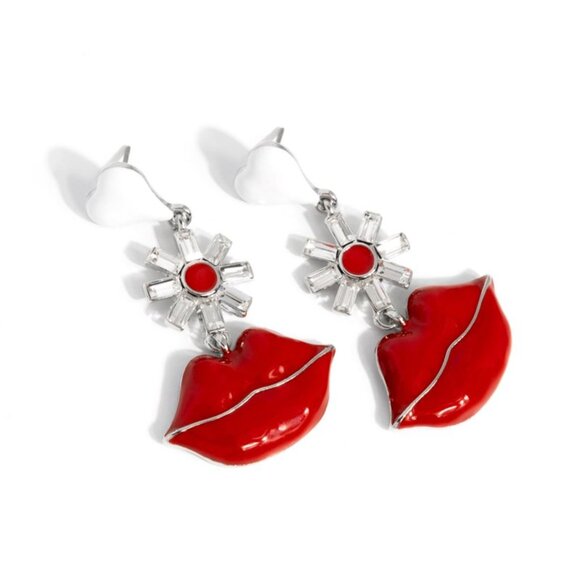 Let Me Kiss You - Red Earrings - Picture 1 of 2